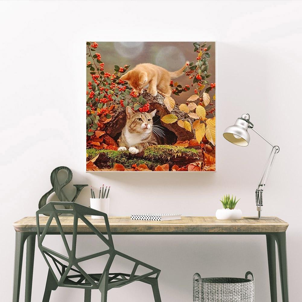 5D DIY Diamond Painting Kit - Full Round - Cute Cat A