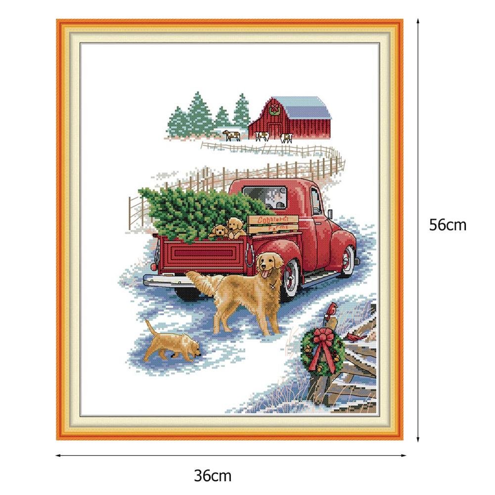 14ct Stamped Cross Stitch - Winter Trip Cotton(36*56cm)