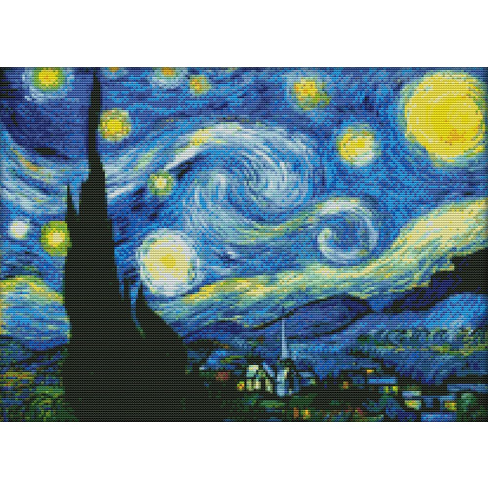 11ct Stamped Cross Stitch Van Gogh's Starry Sky(59*45cm)