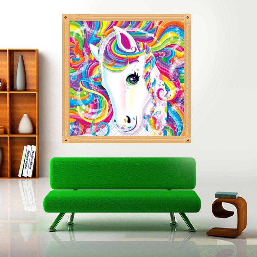 Diamond Painting - Full Round - Rainbow Horse