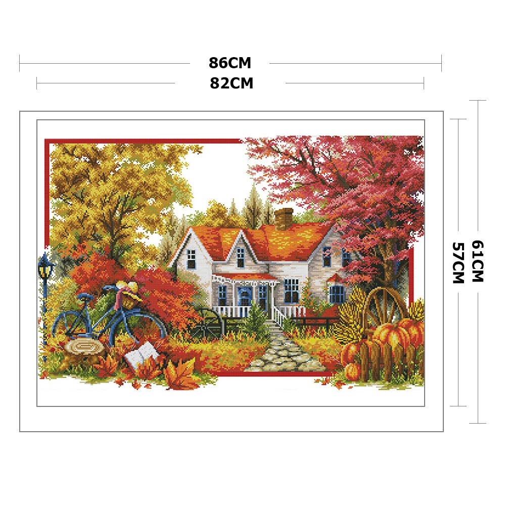 11ct Stamped Cross Stitch Autumn House(86*61cm)