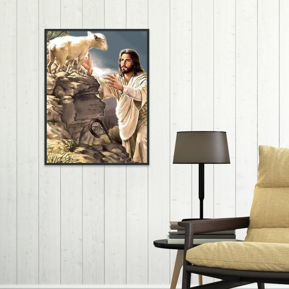 Diamond Painting - Full Round - Jesus Sheep