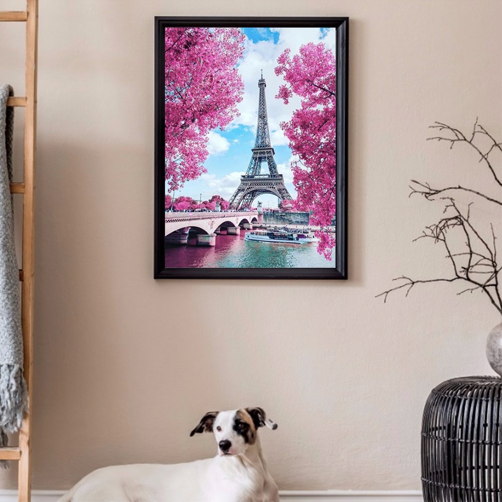 Pintura Diamante - Redondo Completo - Torre Eiffel C