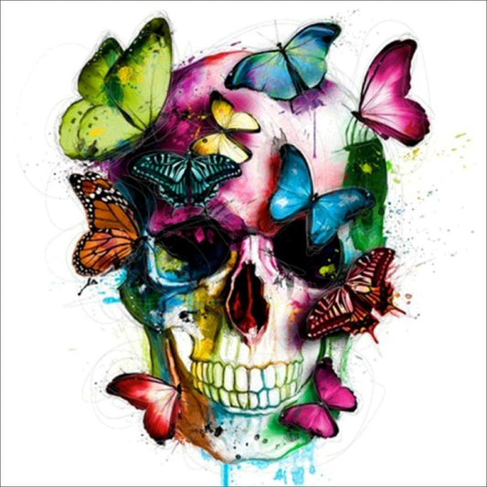 11ct Stamped Cross Stitch Butterfly Skull (40*40cm)