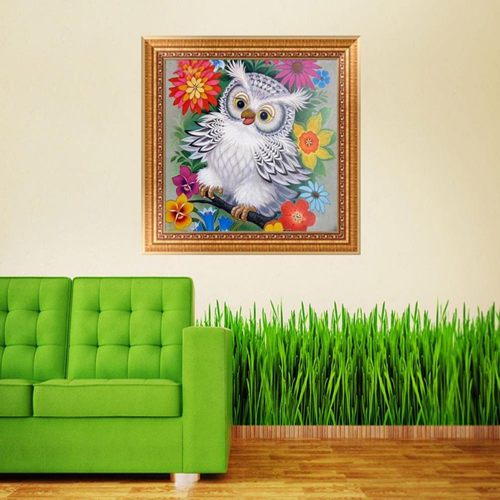 Diamond Painting - Partial Round - White Owl