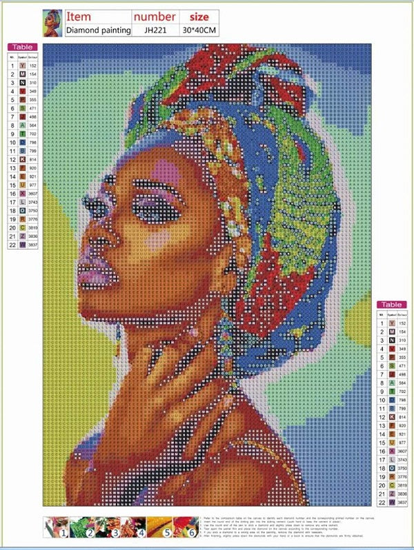 African Women Full Round Diamond Painting Kits