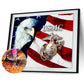 Pintura Diamante - Rodada Completa - Águia da Bandeira dos EUA