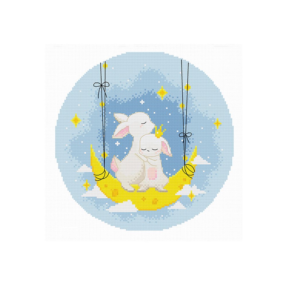 11ct Stamped Cross Stitch Moon Rabbit ( 37*37cm)