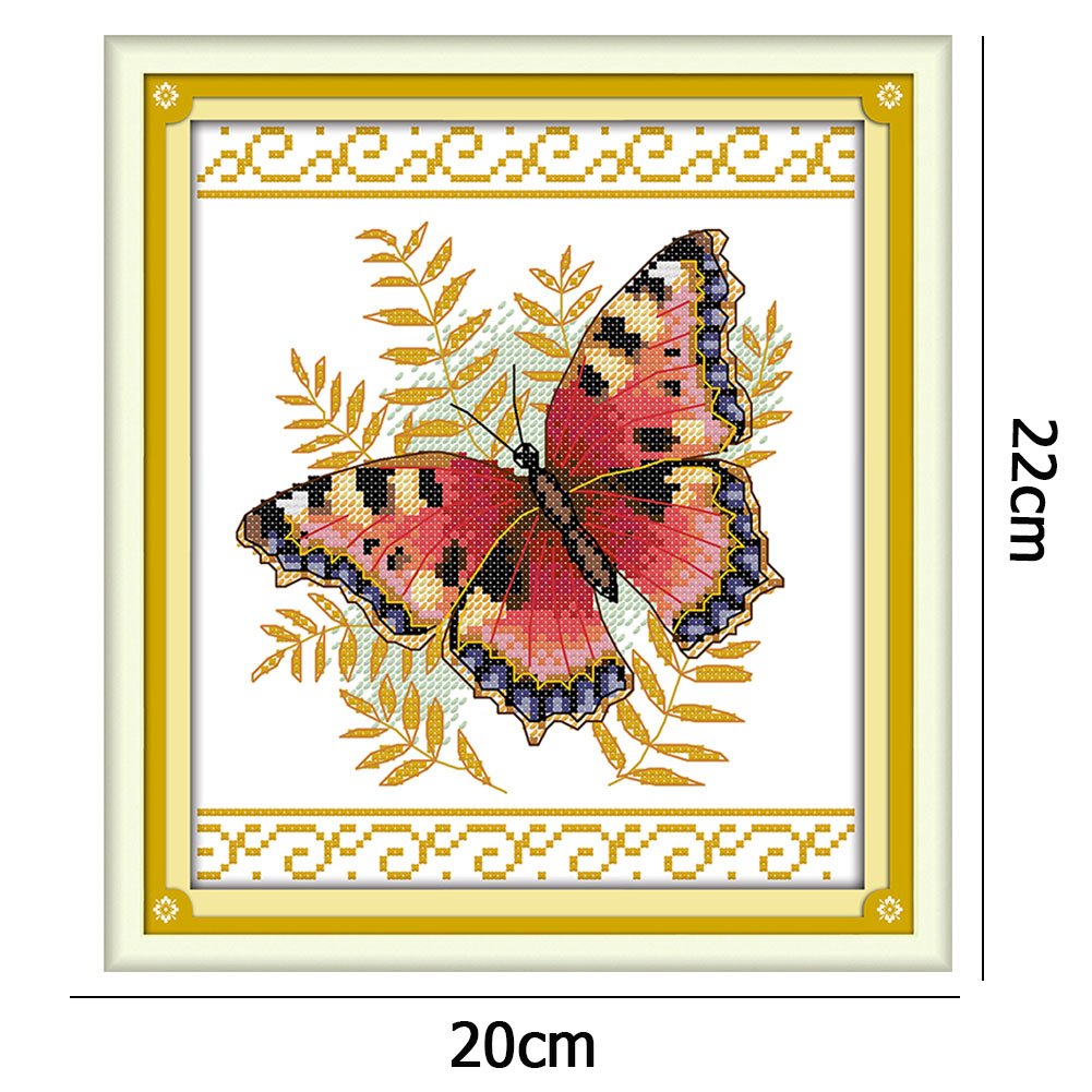 Punto de Cruz Estampado 14ct - Mariposa (22*20cm)