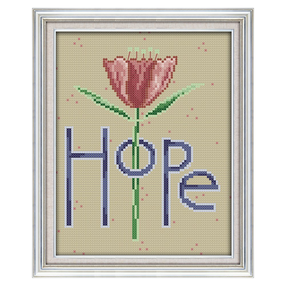 14ct Stamped Cross Stitch Hope Rose (23*19cm)
