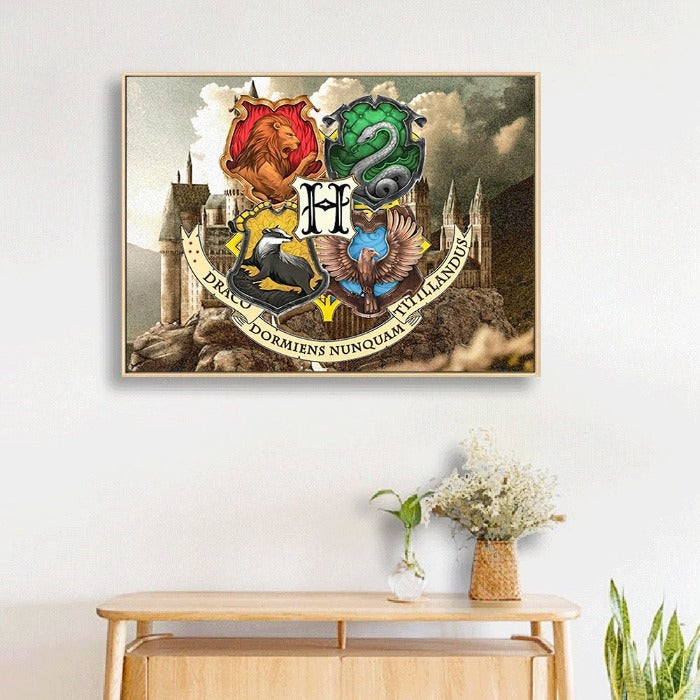 Magic School Badge Frameless Acrylic Figure Picture Drawing On Canvas Scenery