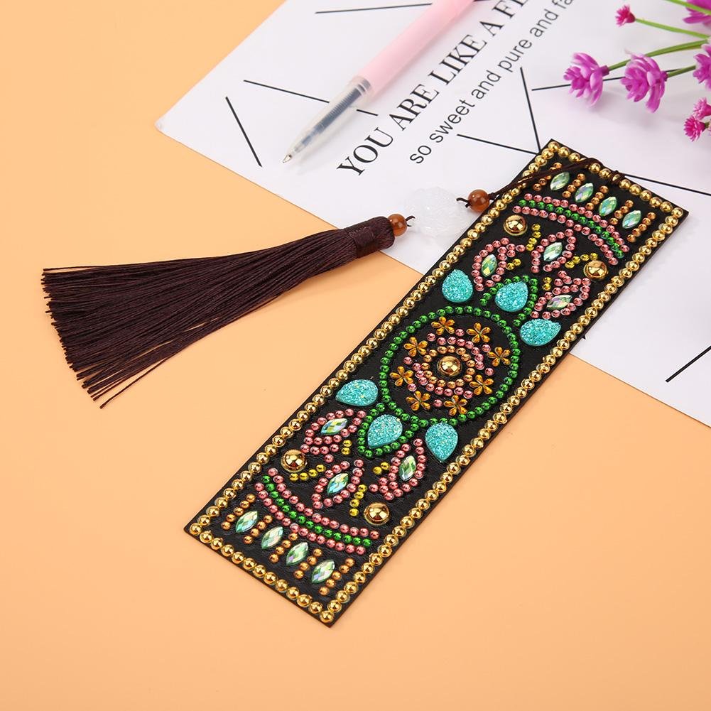 DIY Special Shaped Diamond Painting Leather Tassel Bookmark Creative Crafts