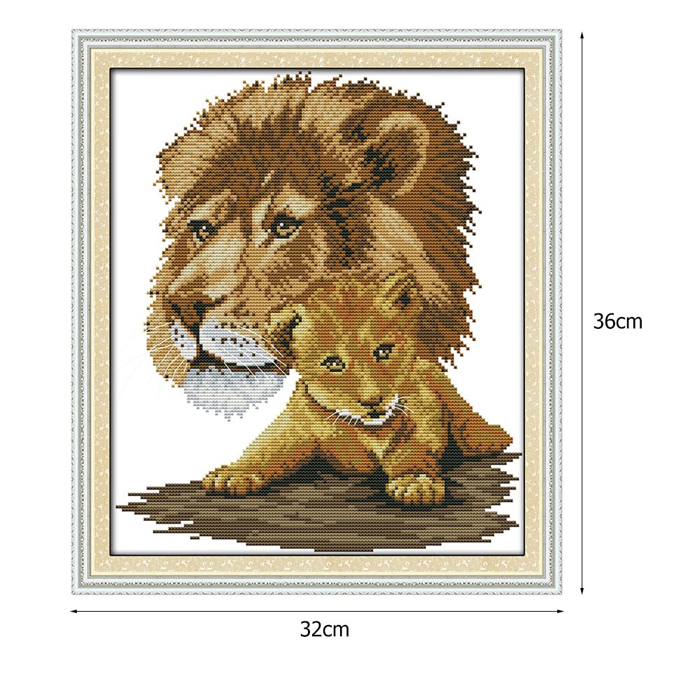 14ct Stamped Cross Stitch - Lions (32*36cm)
