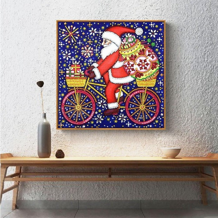 Diamond Painting - Crystal Rhinestone - Riding Santa Claus
