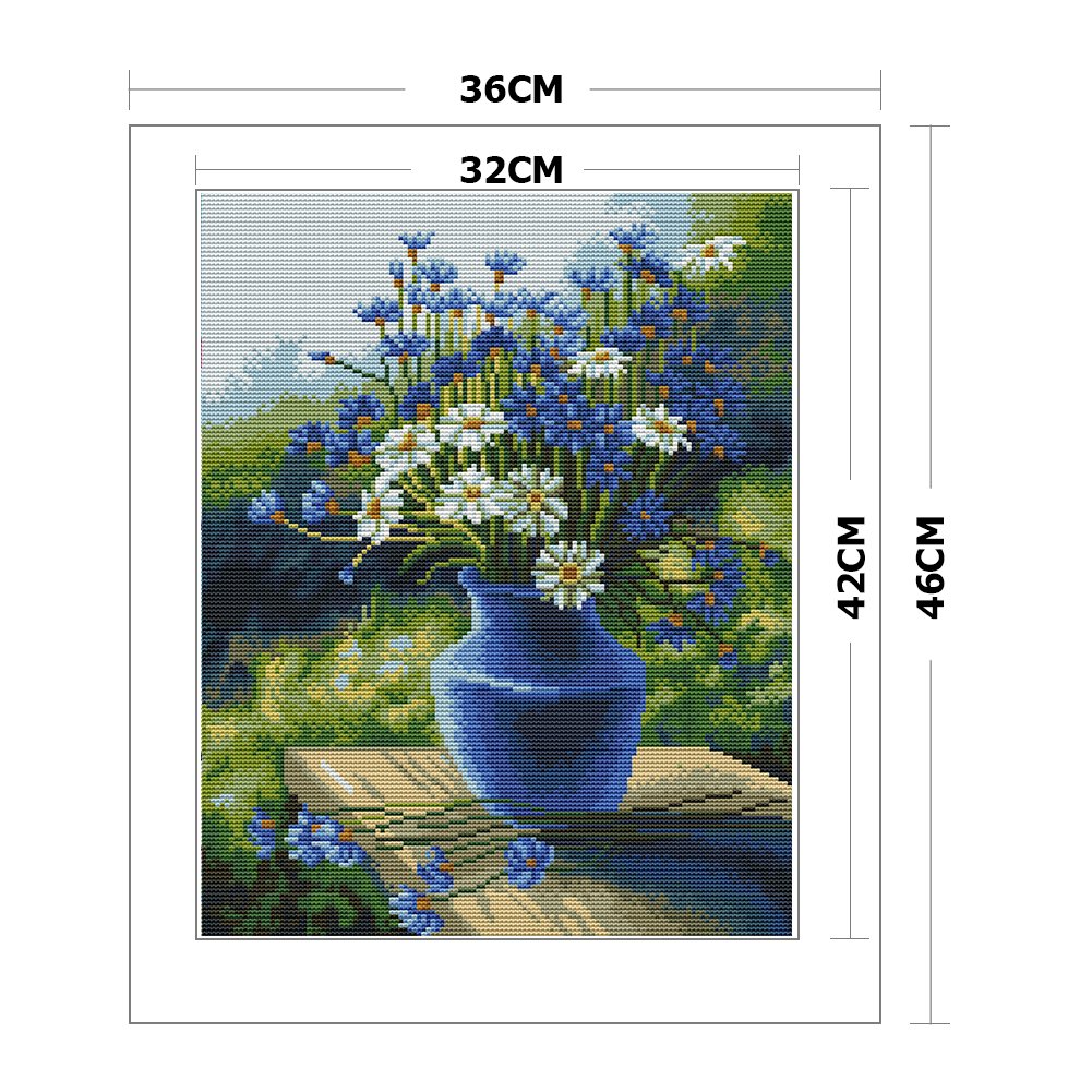 11ct Stamped Cross Stitch - Flower Vase (36*46cm)