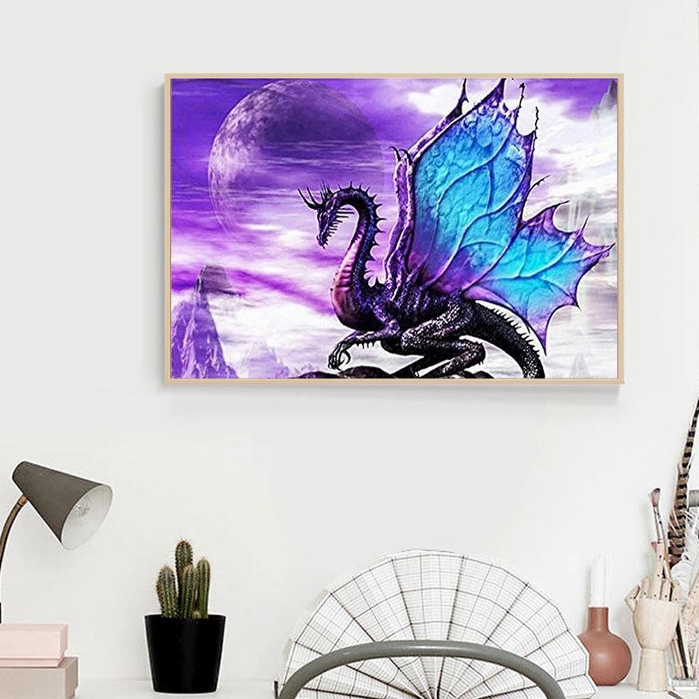 Diamond Painting - Full Round - Purple Dragon A