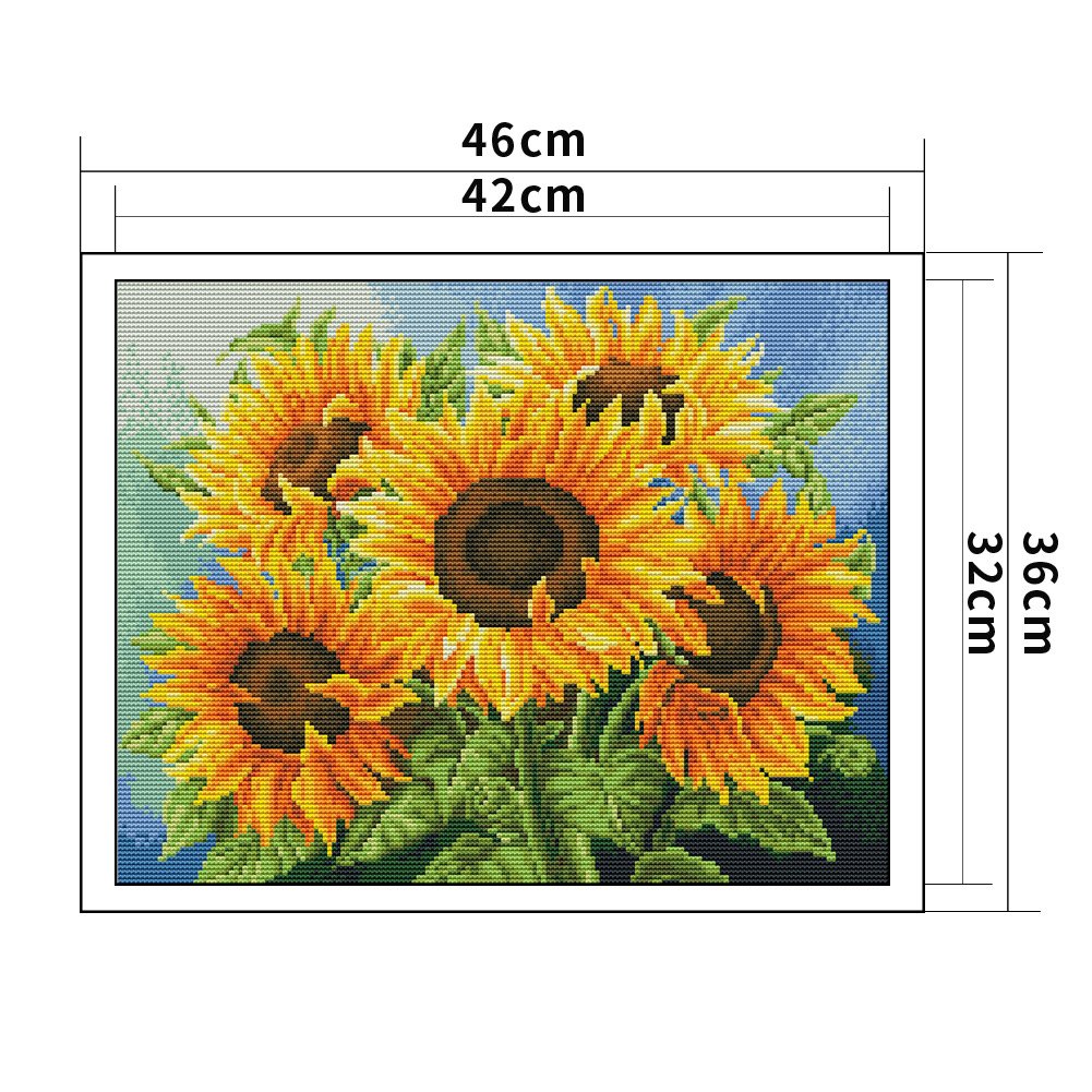 11ct Stamped Cross Stitch - Sunflower(46*36cm)