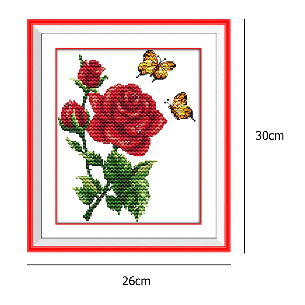 14ct Stamped Cross Stitch - Rose(30*26cm)