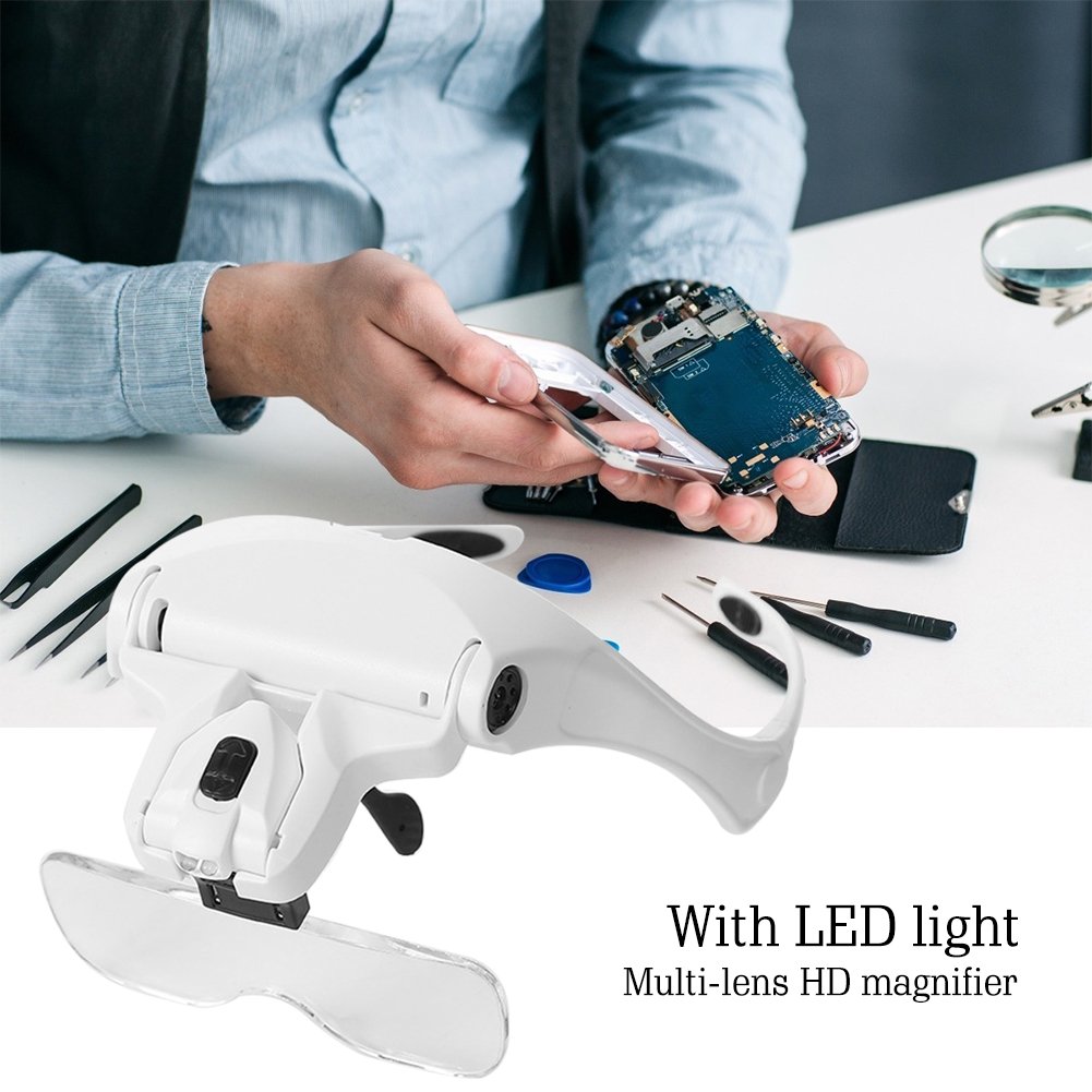 5 Interchangeable Lens Magnifier Loupe with LED Lights