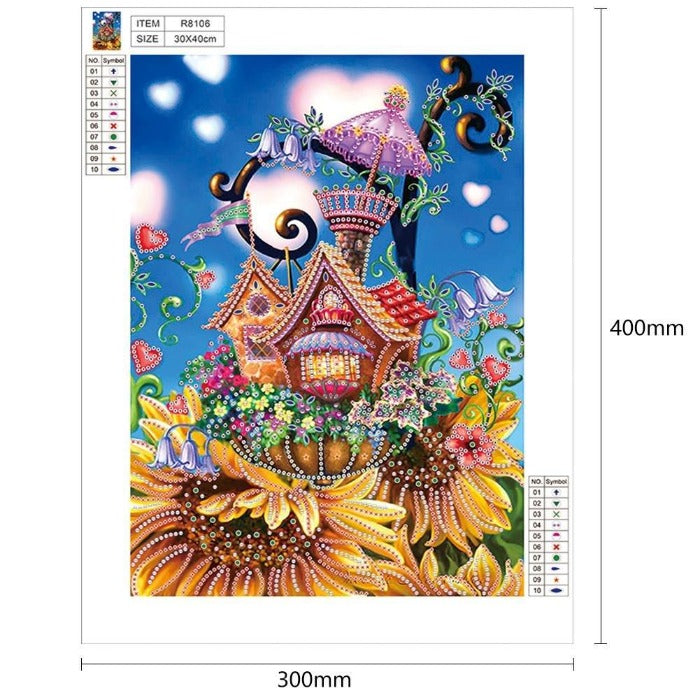 Fairy House Part drill, special shaped Crystal Rhinestone Diamond Painting