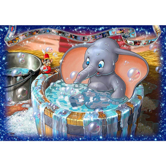 5D Diy Diamond Painting Kit Full Round Beads Bathing elephant