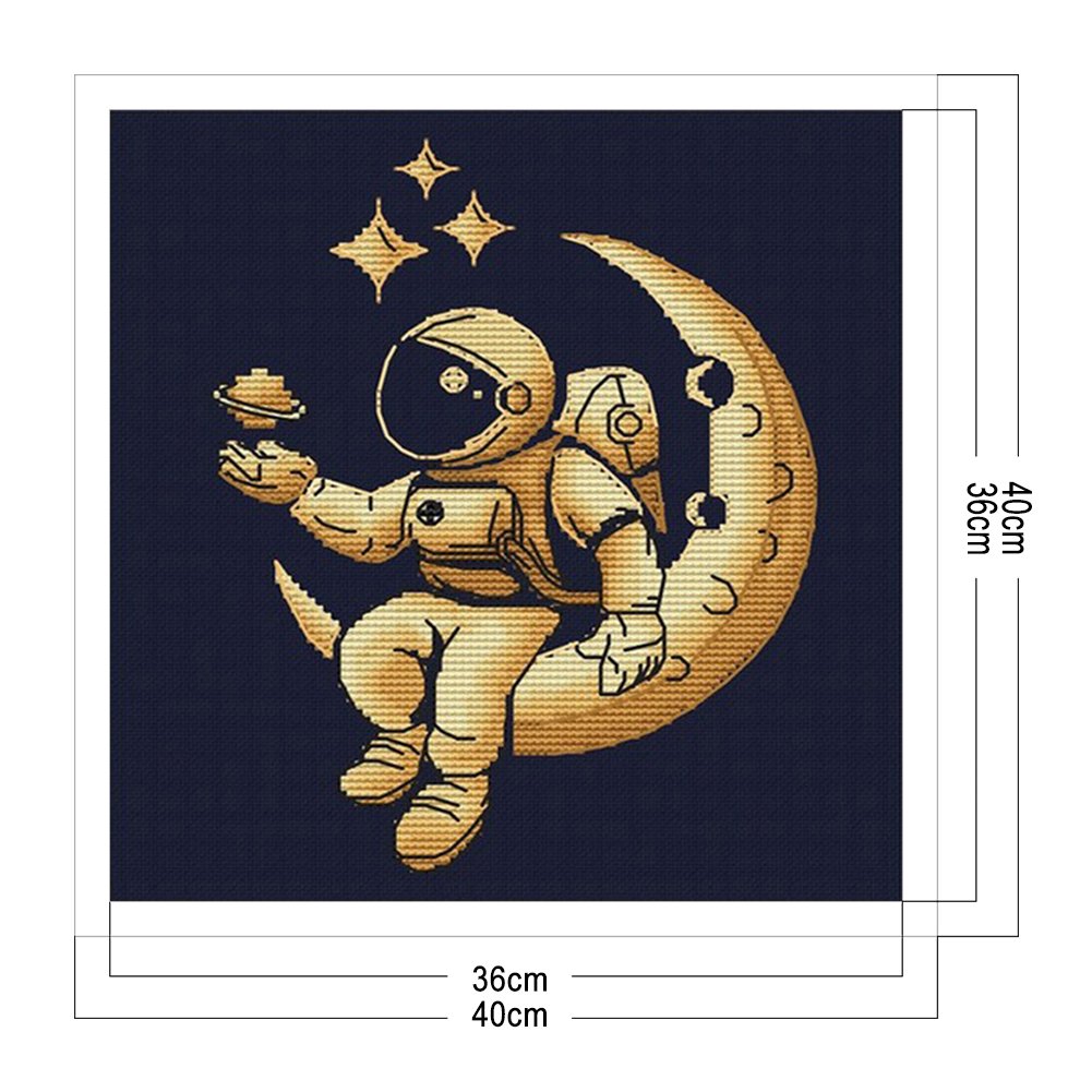 11ct Stamped Cross Stitch Astronaut Character (40*50cm)