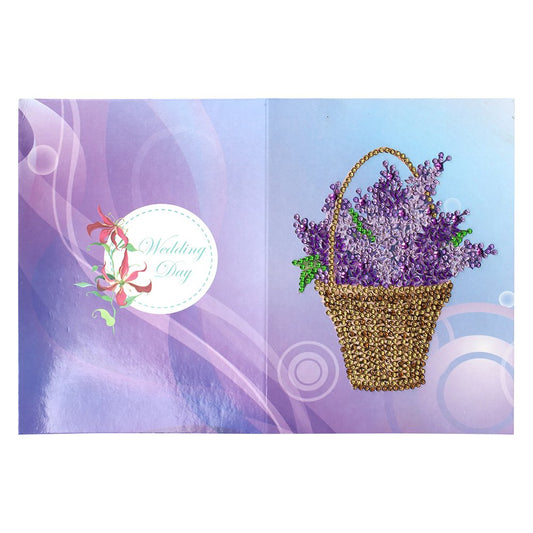Purple Flower DIY Diamond Painting Holiday Greeting Card