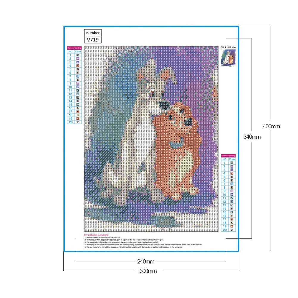 Diamond Painting - Full Round - Two Dogs