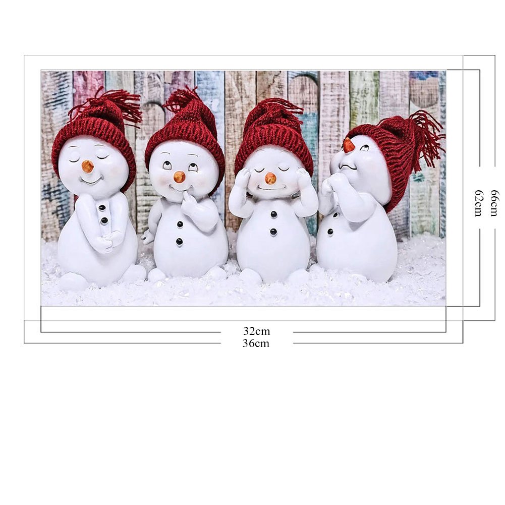 11CT Estampado Ponto Cruz - Boneco de Neve (36*66cm)