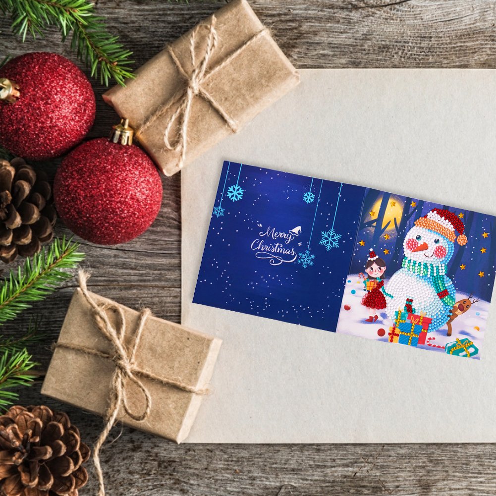 DIY Diamond Painting Greeting Card - Snowman B
