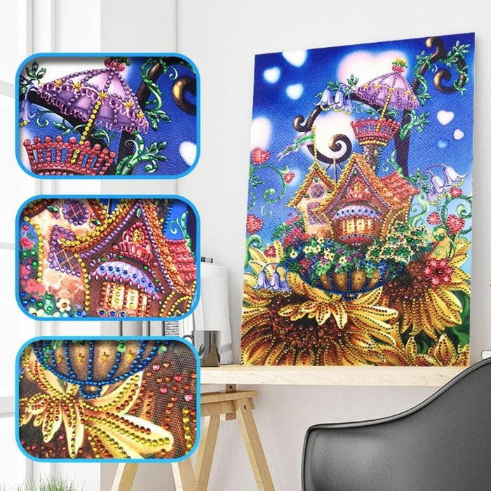 Fairy House Part drill, special shaped Crystal Rhinestone Diamond Painting