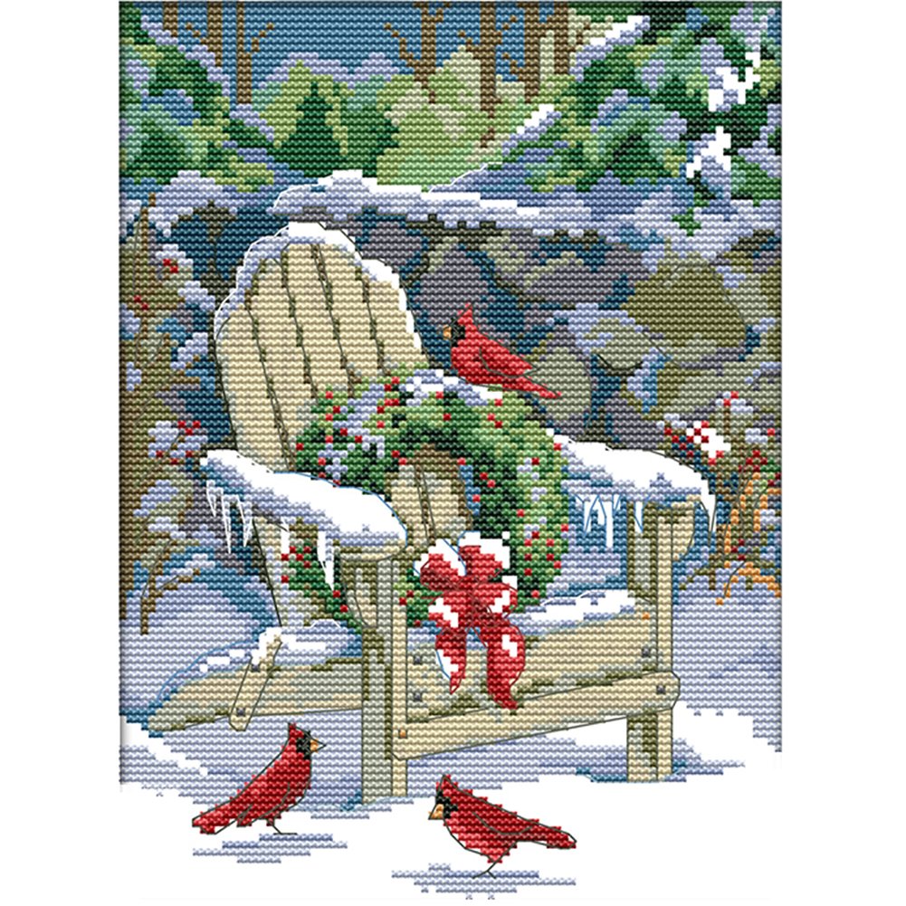 14ct Stamped Cross Stitch Snow Chair (21*30cm)