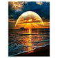 11ct Stamped Cross Stitch Sunset In The Sea Quilting Fabric (40*50cm)