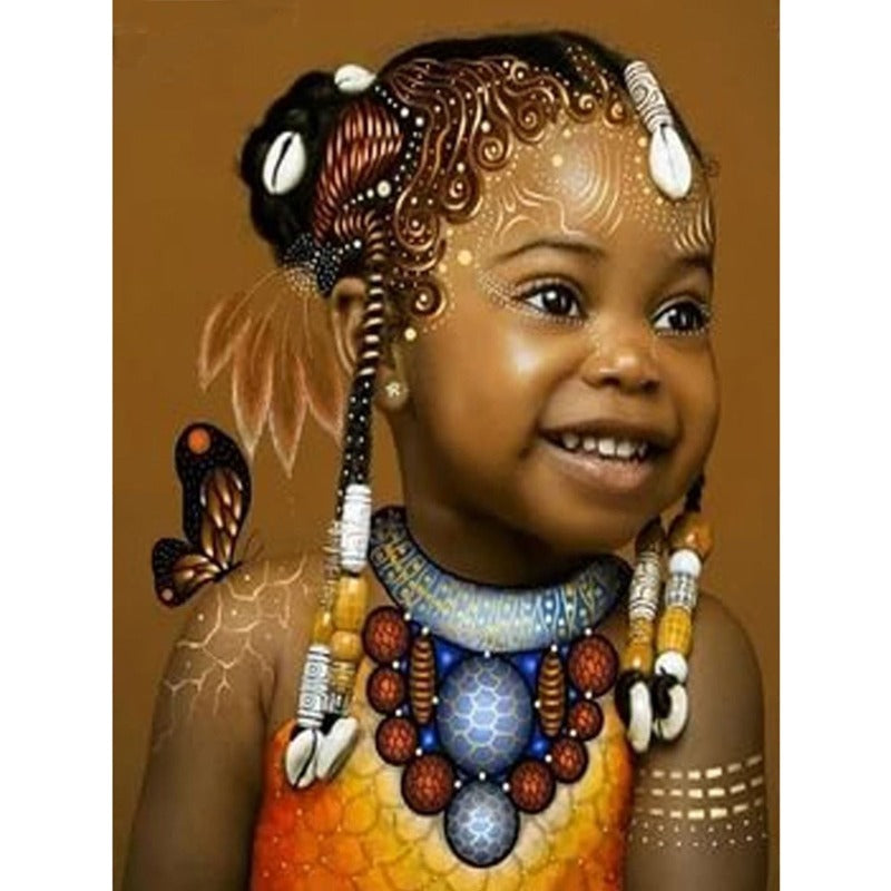 Cute African Girl 5D DIY Beads Art