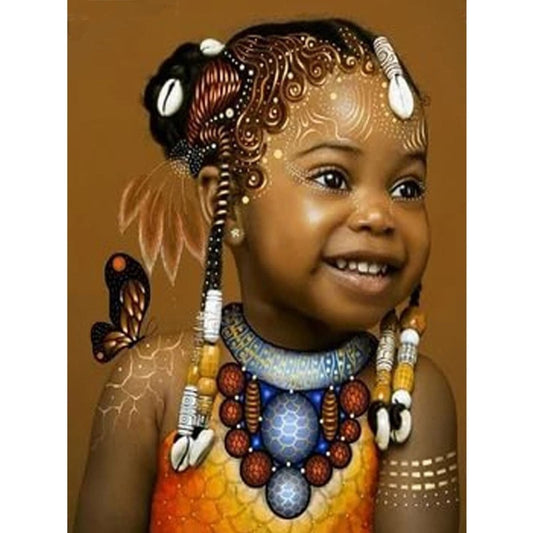 Cute African Girl 5D DIY Beads Art