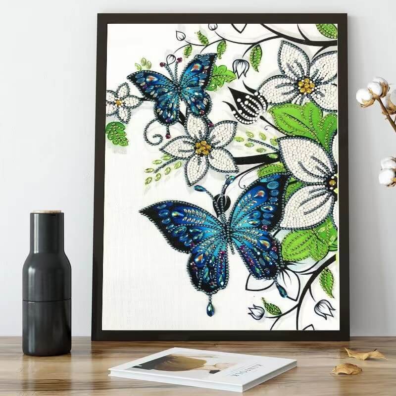 Diamond Painting - Crystal Rhinestone - Blue Butterfly