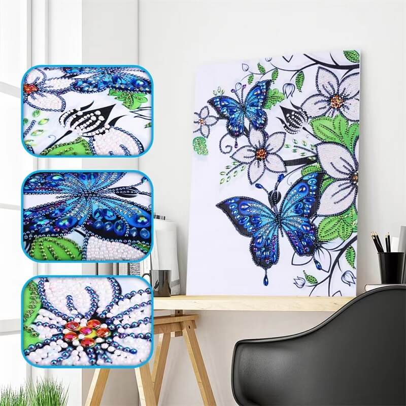 bule butterfly diamond painting kit special shaped