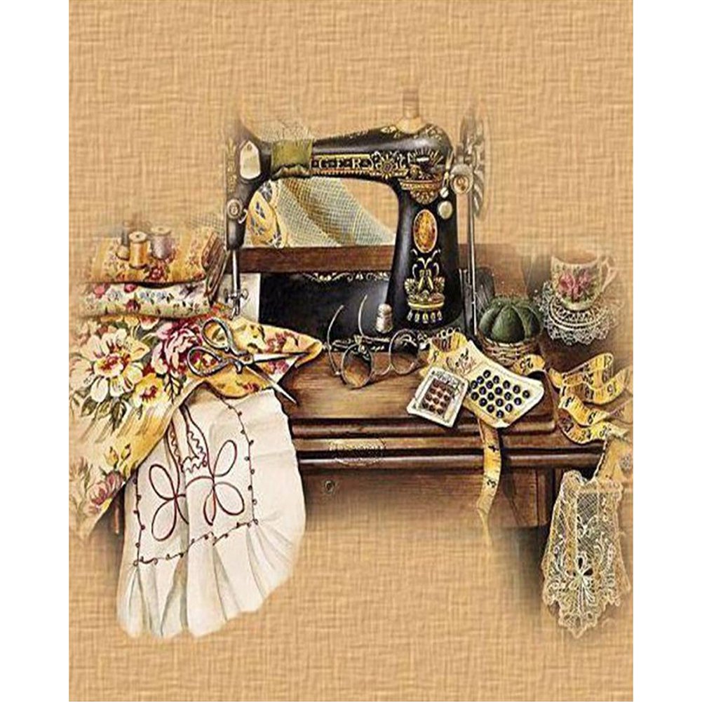 Paint By Number Oil Painting Sewing Machine(40*50cm)