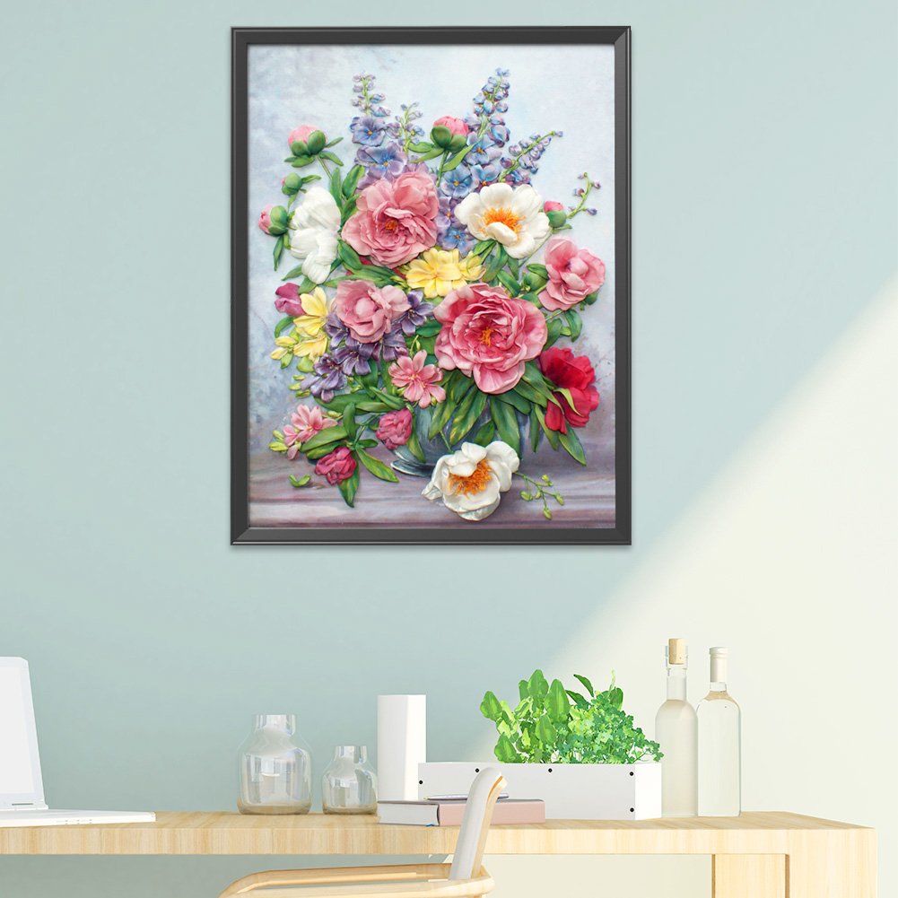 11ct Stamped Cross Stitch - Flowers (40*50cm) A