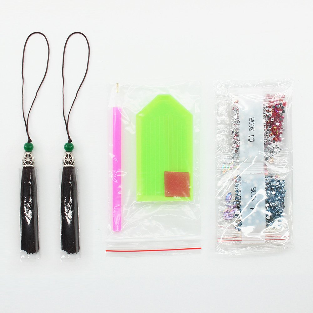 2pcs Diamond Painting Leather Tassel Mandala Bookmarks DIY Special Shaped