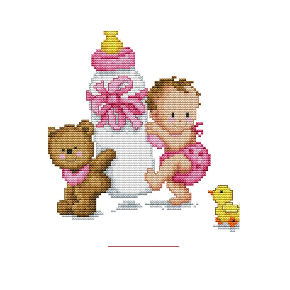 14ct Stamped Cross Stitch Cute Baby (25*20cm)