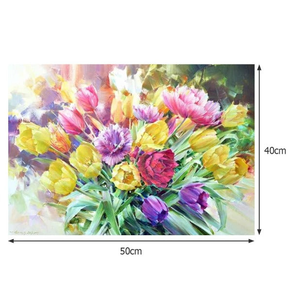 Bouquet Oil Painting By Numbers DIY Hand Painted Canvas Picture Wall Art