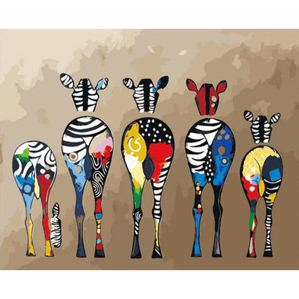 Painting By Numbers Kit DIY Color Zebra Hand Painted Canvas Digital Oil Art Picture