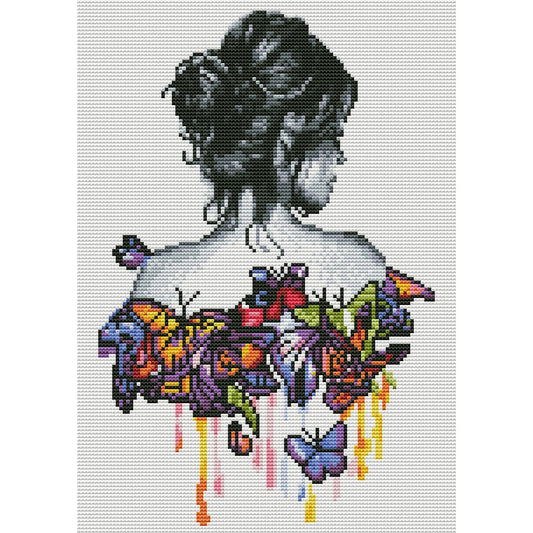11ct Stamped Cross Stitch Butterfly Girl(30*40cm)