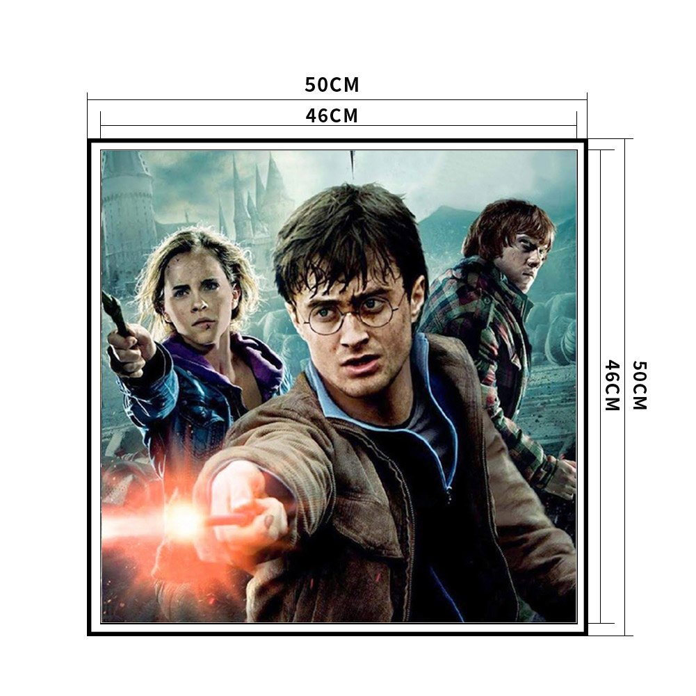 Harry Potter And The Deathly Hallows 11ct Stamped Cross Stitch Canvas Size