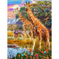 Diamond Painting Art Giraffes & Zebras on the riverside