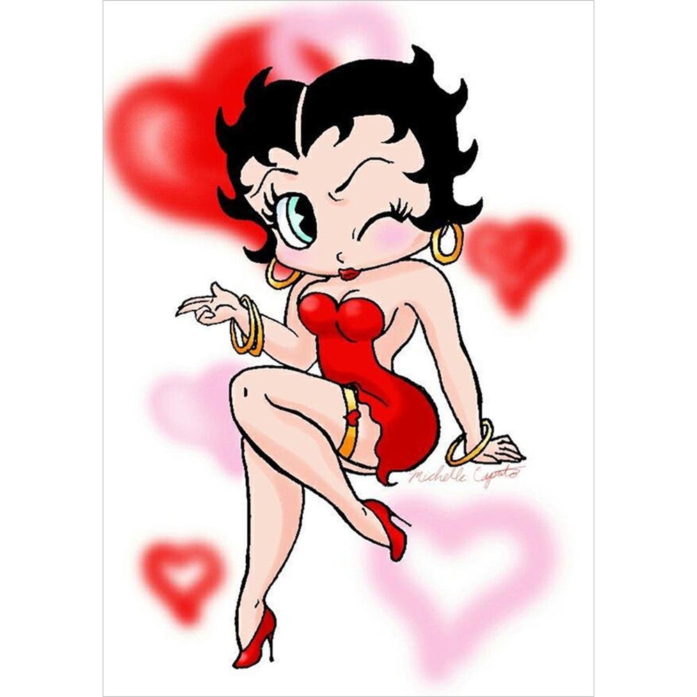 5D Diy Diamond Painting Kit Full Round Beads Betty Boop