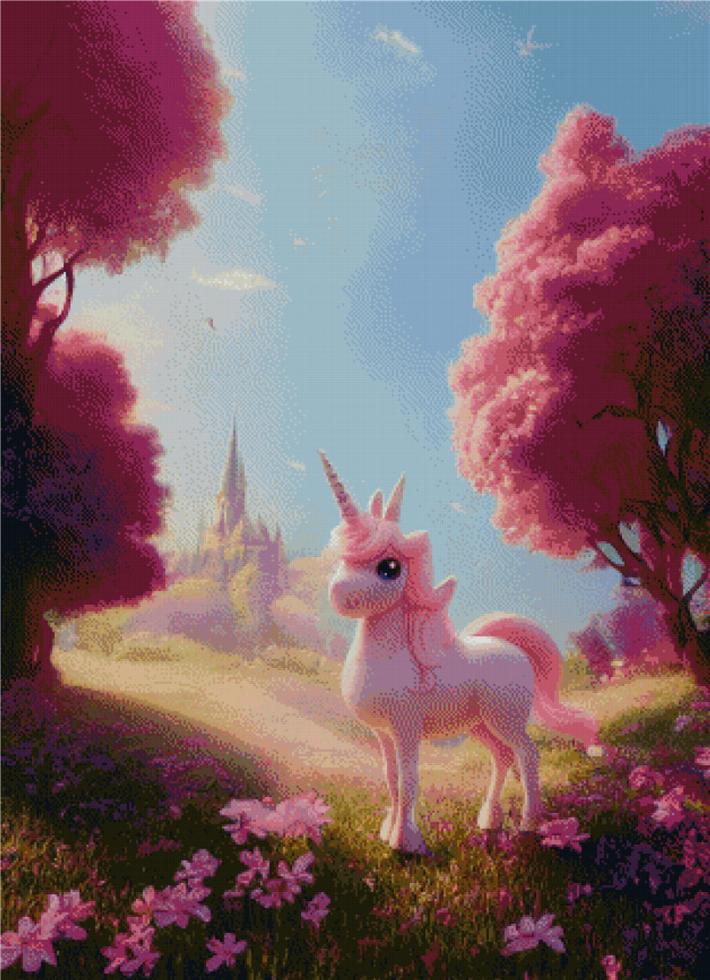 Dreamlike Diamond Painting Kits Unicorn Pink Scenery