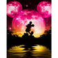 11ct Stamped Cross Stitch - Mickey in the night under Mickey Mouse moon