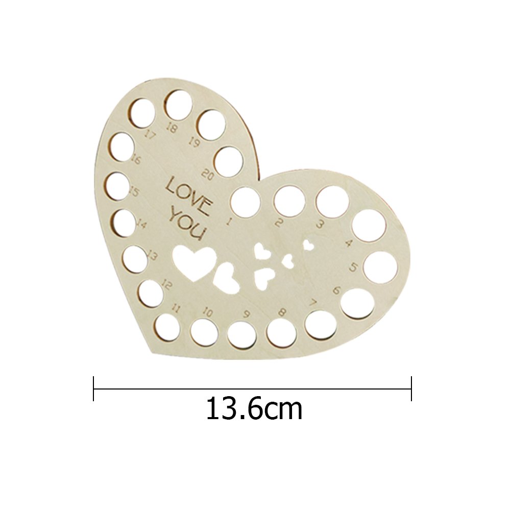 Hollow Thread Board Wooden Cross Stitch Tool - Hollow Heart